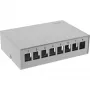 InLine 76268 dėžutė konsolidavimo taškui, 8x Keystone RJ45, metalinė, RAL7035