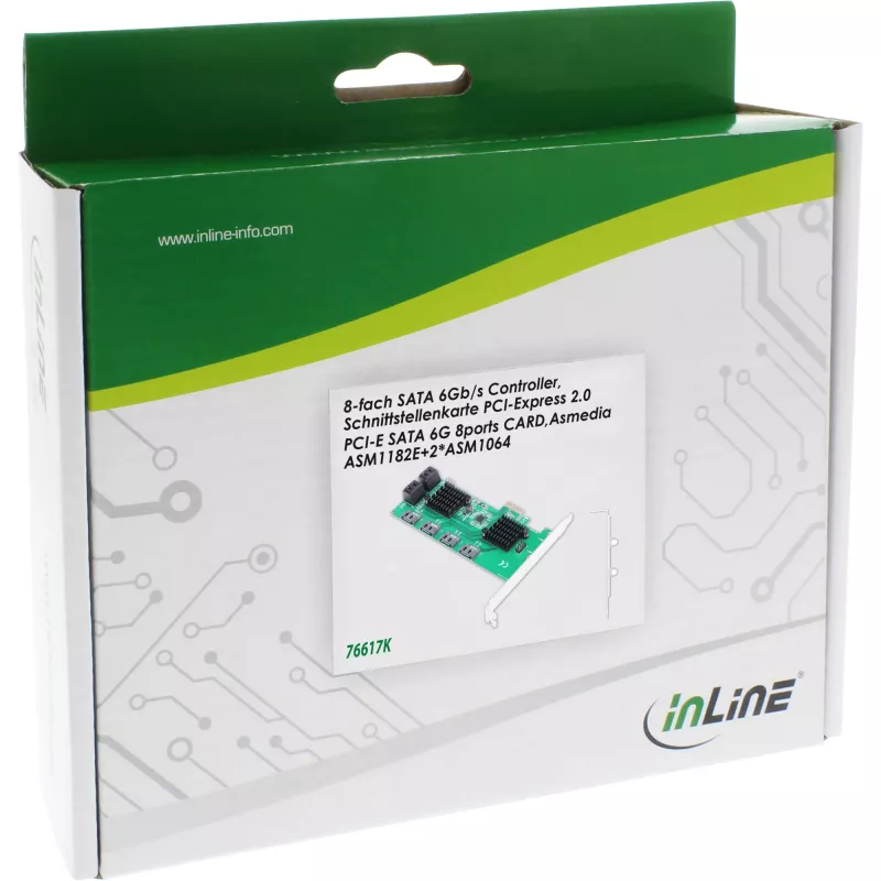 InLine SATA valdiklio plokštė 8x SATA 6Gb/s, PCIe 2.0 (PCI Express)