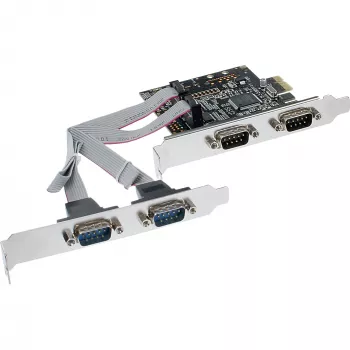 InLine sąsajos plokštė 4 prievadai RS-232 DB-9 PCIe PCI-Express 76623C