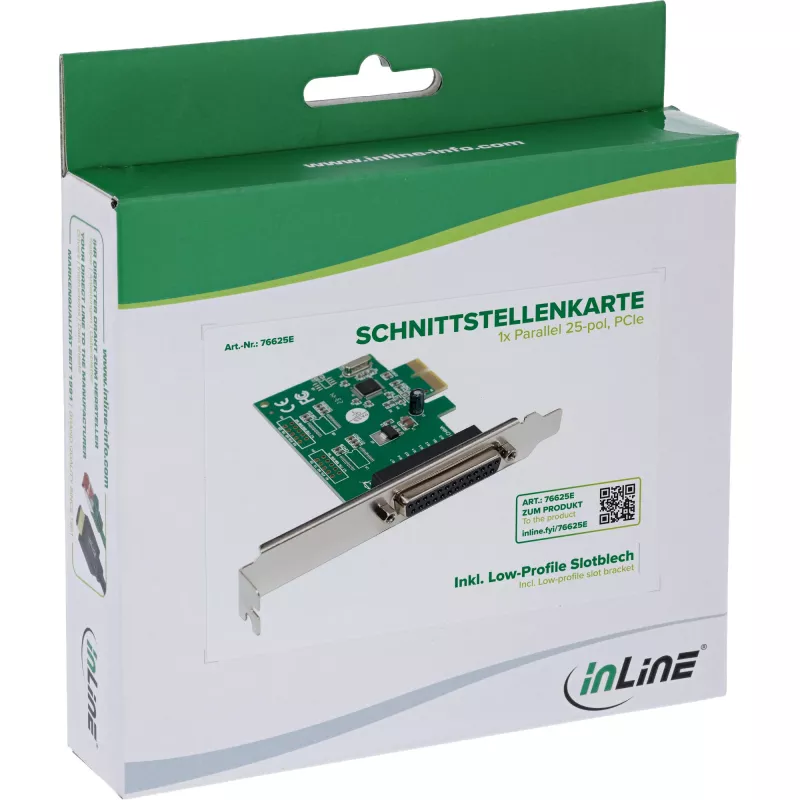 Vidinė lygiagreti sąsaja InLine 76625E PCIe vyriškas WCH CH382L
