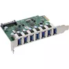 InLine USB-A 3.2 Gen.1 7 prievadų pagrindinis valdiklis PCIe, SATA maitinimas