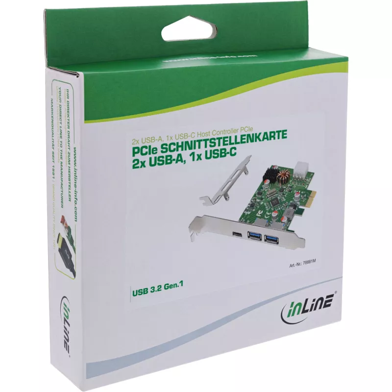 InLine 76661M vidinė USB 3.2 Gen 1 (3.1 Gen 1) USB Type-C plokštė