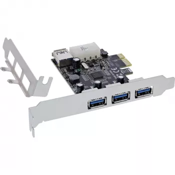 InLine 76662D PCIe kortelė su 3 išoriniais ir 1 vidiniu USB 3.2 Gen 1 prievadu