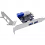 InLine 2+2 portų USB 3.2 Gen.1 pagrindinis valdiklis, PCIe, su SATA maitinimu ir žemo profilio laikikliu