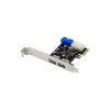InLine 2+2 portų USB 3.2 Gen.1 pagrindinis valdiklis, PCIe, su SATA maitinimu ir žemo profilio laikikliu