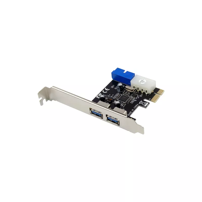 InLine 2+2 portų USB 3.2 Gen.1 pagrindinis valdiklis, PCIe, su SATA maitinimu ir žemo profilio laikikliu