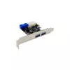 InLine 2+2 portų USB 3.2 Gen.1 pagrindinis valdiklis, PCIe, su SATA maitinimu ir žemo profilio laikikliu