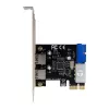 InLine 2+2 portų USB 3.2 Gen.1 pagrindinis valdiklis, PCIe, su SATA maitinimu ir žemo profilio laikikliu