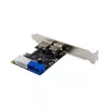 InLine 2+2 portų USB 3.2 Gen.1 pagrindinis valdiklis, PCIe, su SATA maitinimu ir žemo profilio laikikliu