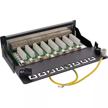 InLine Patch Panel Cat.6A stalinis / sieninis 8 prievadų juodas RAL9005