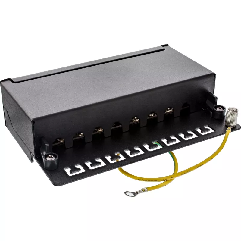 InLine Patch Panel Cat.6A stalinis / sieninis 8 prievadų juodas RAL9005