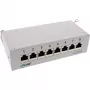 InLine Patch Panel Cat.6A stalo / sienos komplektas 8 prievadai šviesiai pilka RAL7035