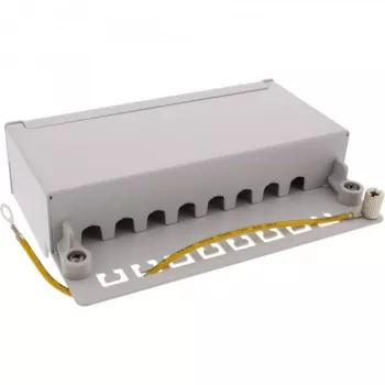 InLine Patch Panel Cat.6A stalo / sienos komplektas 8 prievadai šviesiai pilka RAL7035