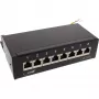 InLine Patch Panel Cat.6A 8 prievadų, montuojamas ant stalo / sienos, juodas RAL9005