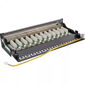 InLine Patch Panel Cat.6A stalinis / sieninis 12 prievadų juodas