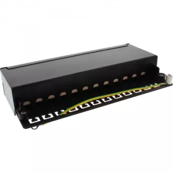 InLine Patch Panel Cat.6A stalo / sienos montavimui 12 prievadų juodas RAL9005