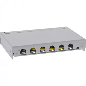 InLine Patch panel Cat.6A 0.5U 6 prievadų, stalinis/sieninis/stovo, pilkas, su dulkių apsauga