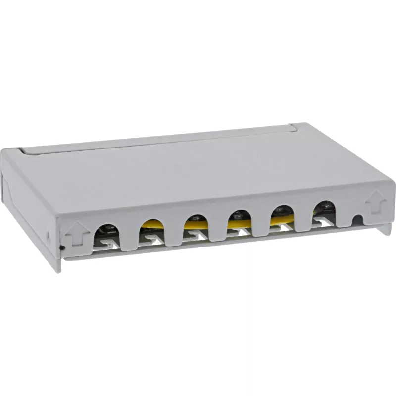 InLine Patch panel Cat.6A 0.5U 6 prievadų, stalinis/sieninis/stovo, pilkas, su dulkių apsauga
