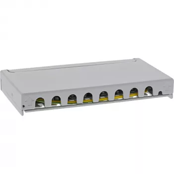 InLine Patch panel Cat.6A 0,5U 8 prievadų, stalas/siena/bėgelis, pilka, apsauga nuo dulkių