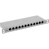 InLine Patch panel 10 colių Cat.6A 0,5U 12 prievadų šviesiai pilkas RAL7035