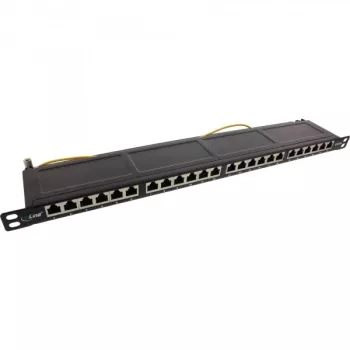 InLine Patch Panel 19 inch Cat.6A 24 prievadų 0,5U juodas RAL 9005