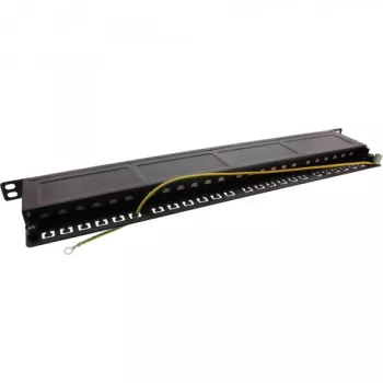 InLine Patch Panel 19 inch Cat.6A 24 prievadų 0,5U juodas RAL 9005