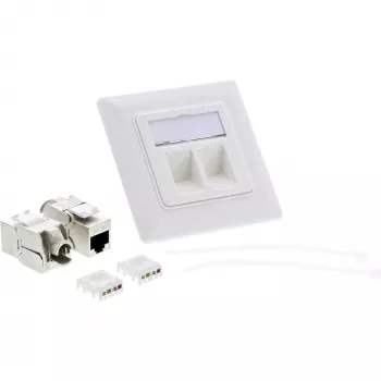 InLine Cat.6A įleidžiama dėžutė 2x RJ45 balta RAL9010