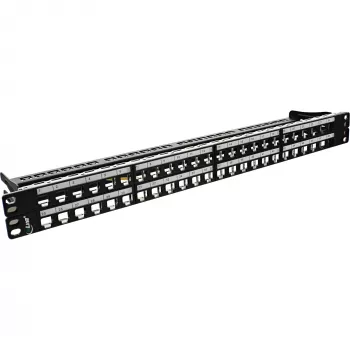 InLine tuščias RJ45 keystone pataisos skydas 19 colių, 48 prievadai, 1U, juodas