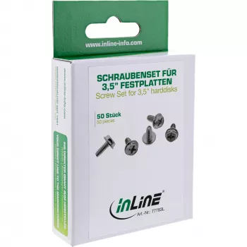 InLine varžtų rinkinys 3,5 colio kietiesiems diskams, ilgoji versija 8 mm, 50 vnt. InLine 77783L