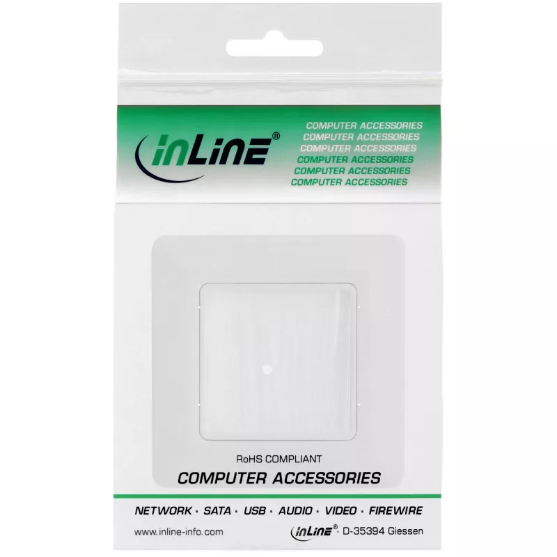 Sieninis rėmelis su šepetėliu InLine 78501 televizoriui, plastikinis, baltas RAL9010, 80×80 mm