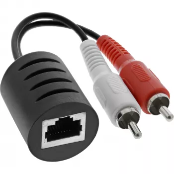 InLine RCA garso perdavimo per LAN / Ethernet / RJ45 kabelį komplektas, iki 50 m