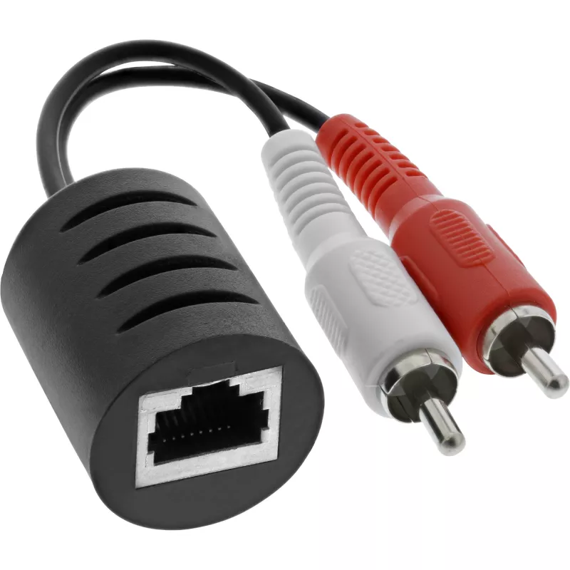 InLine RCA garso perdavimo per LAN / Ethernet / RJ45 kabelį komplektas, iki 50 m