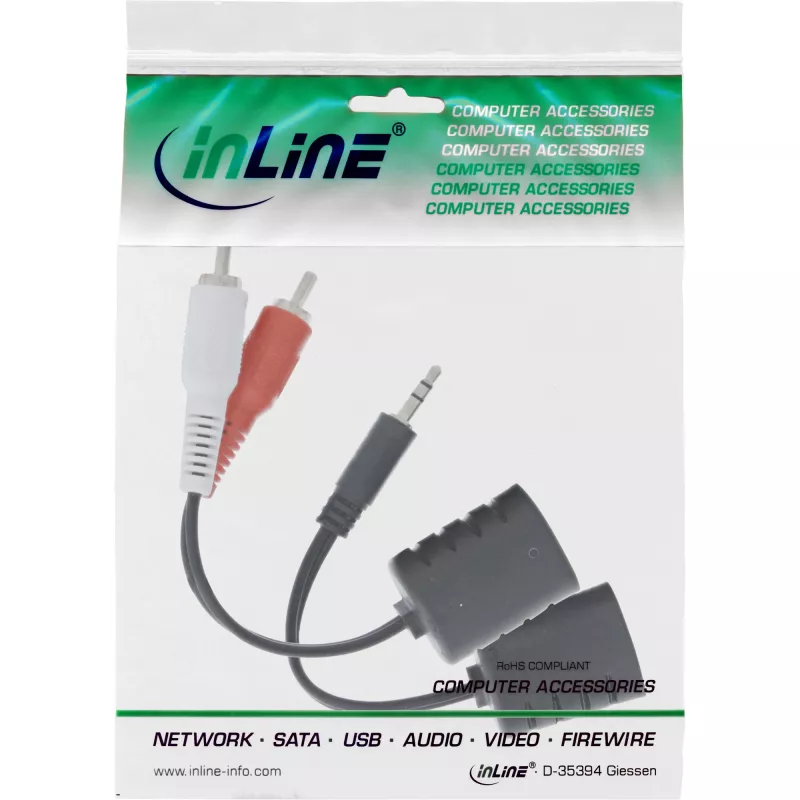 InLine RCA garso perdavimo per LAN / Ethernet / RJ45 kabelį komplektas, iki 50 m