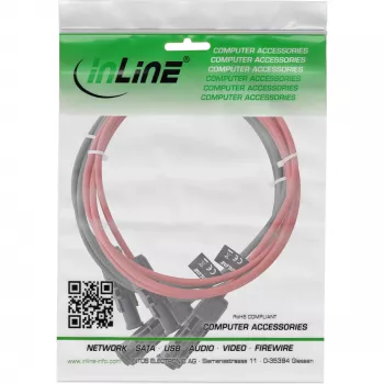 InLine 95401 vidutinės įtampos kabelis 1500V 1m 5,5mm raudonas/juodas