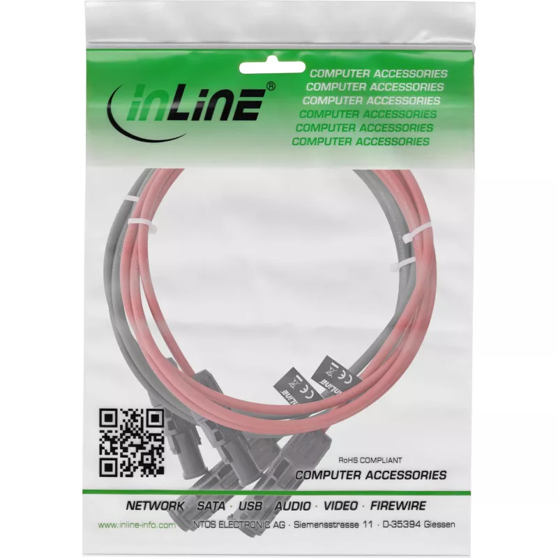InLine 95603 saulės kabelis H1Z2Z2-K 6 mm² raudonas/juodas 1500V 3m