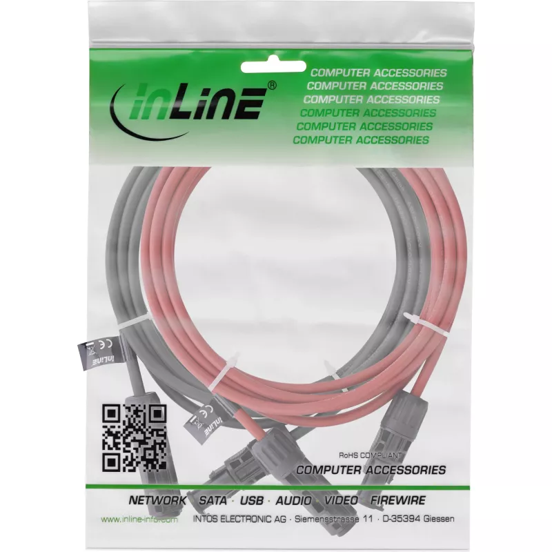 Vidutinės įtampos kabelis InLine 95610 Raudonas Juodas 1500V 1m 0.7mm