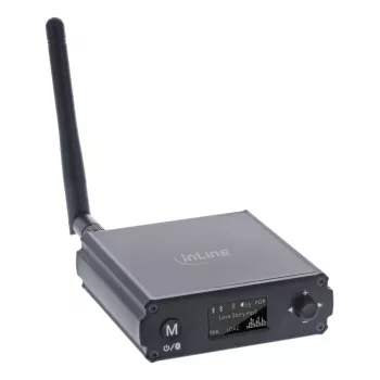 InLine Bluetooth 5.1 HiFi imtuvas ir USB DAC su LCD, 30 m