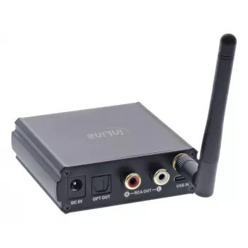 InLine Bluetooth 5.1 HiFi imtuvas ir USB DAC su LCD, 30 m