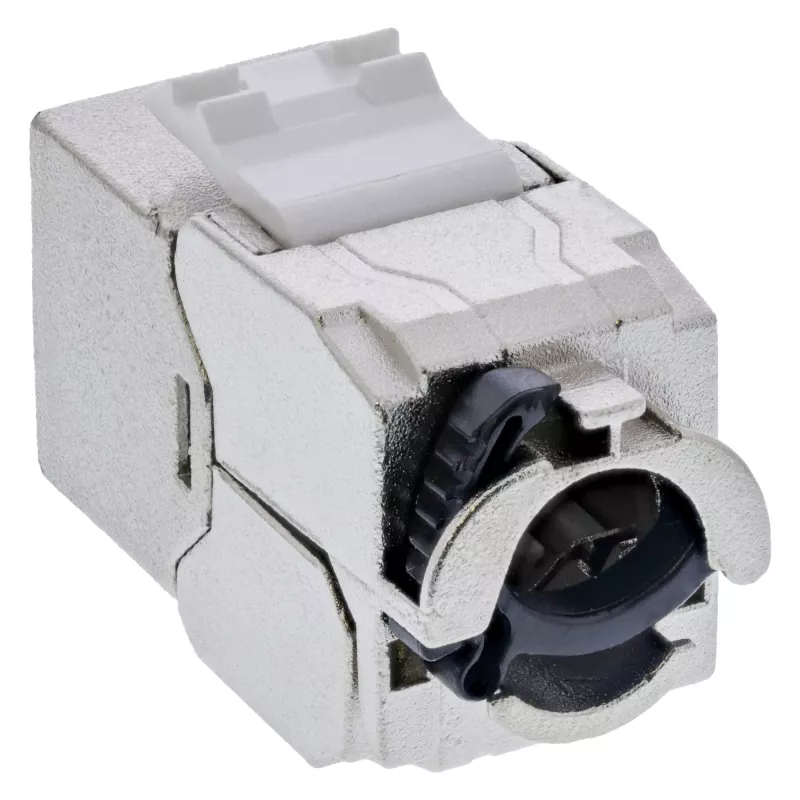 Keystone modulis InLine B-76202Q — plokščias pilkas RJ-45, 14,5×31,8×19,4 mm