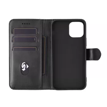 Dėklas-piniginė eSTUFF ES67110011-BULK, skirtas iPhone 17 Pro Max, juoda, 3 kortelių kišenės