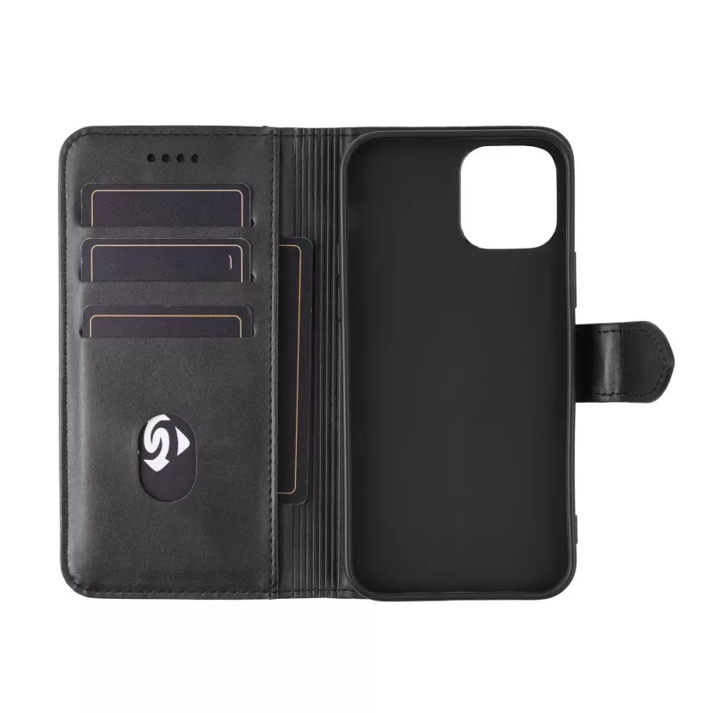 Dėklas-piniginė eSTUFF ES67110011-BULK, skirtas iPhone 17 Pro Max, juoda, 3 kortelių kišenės