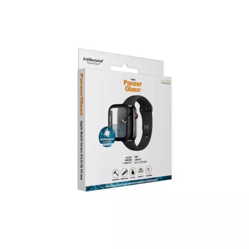 PanzerGlass ® Viso korpuso apsauginis stiklas Juodas Apple Watch SE 3 | SE | 6 | 5 | 4 | 44mm