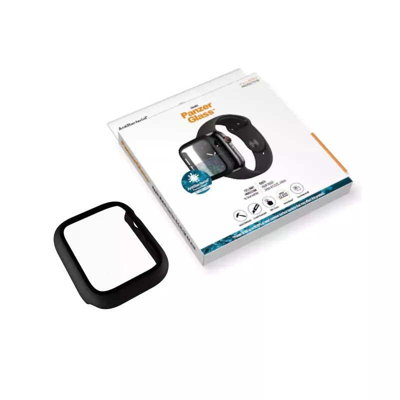 PanzerGlass ® Viso korpuso apsauginis stiklas Juodas Apple Watch SE 3 | SE | 6 | 5 | 4 | 44mm