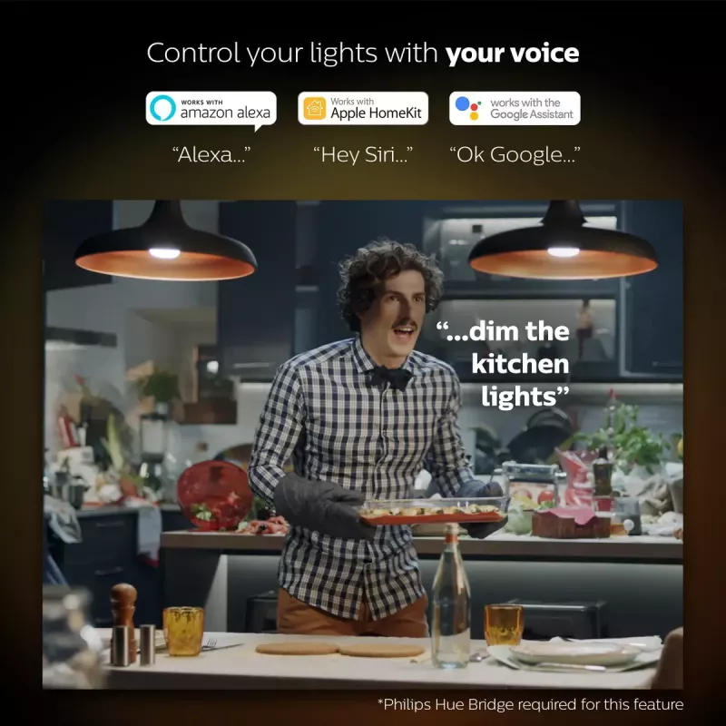 LED protingų lempučių rinkinys Philips Hue White and Colour Ambience — 2× E27 11W, Bluetooth/Zigbee