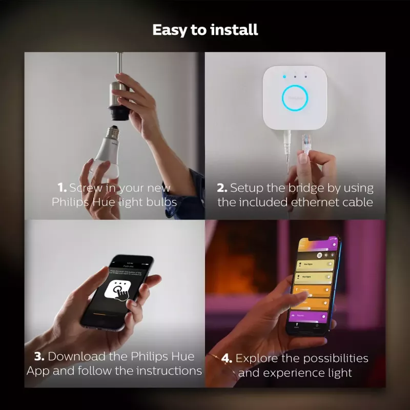LED protingų lempučių rinkinys Philips Hue White and Colour Ambience — 2× E27 11W, Bluetooth/Zigbee