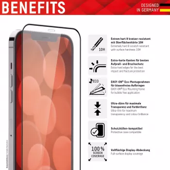 Displex Full Cover apsauginis stiklas Apple iPhone 13 Pro Max 14 Plus, grūdintas, atsparus įbrėžimams