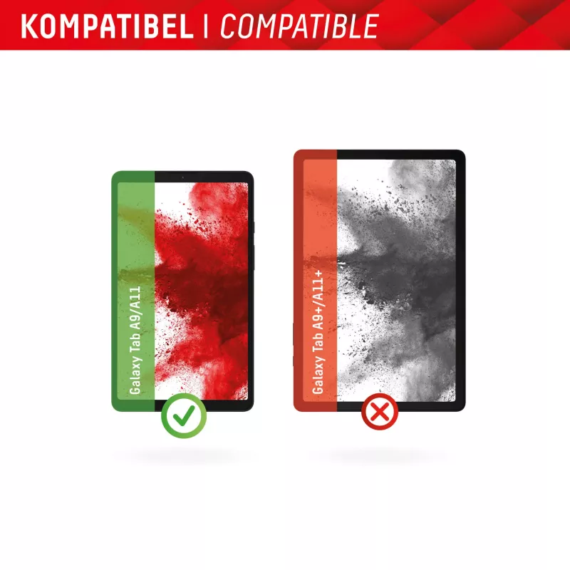 Displex Tablet Glass (9H) Samsung Galaxy Tab A11/A9, su Eco montavimo rėmeliu, nedūžtantis