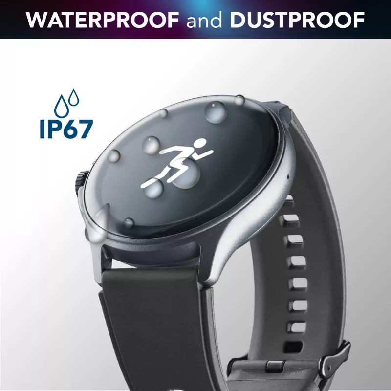 Cellularline ION PRO Round išmanusis laikrodis su Bluetooth® ir programėle, 3,51 cm (1,38 colio), TFT, liečiamas ekranas, 0,00064 GB, 98 g