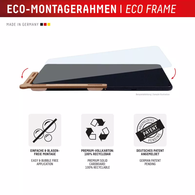 Displex Tablet Glass (9H) Samsung Galaxy Tab S10 FE+ su Eco montavimo rėmeliu, nedūžtantis