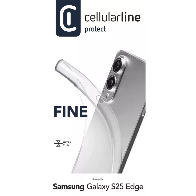 Cellularline Fine - Galaxy S25 Edge, Dėklas, Samsung, Galaxy S25 Edge, 16.9 cm (6.66 colio), Skaidrus